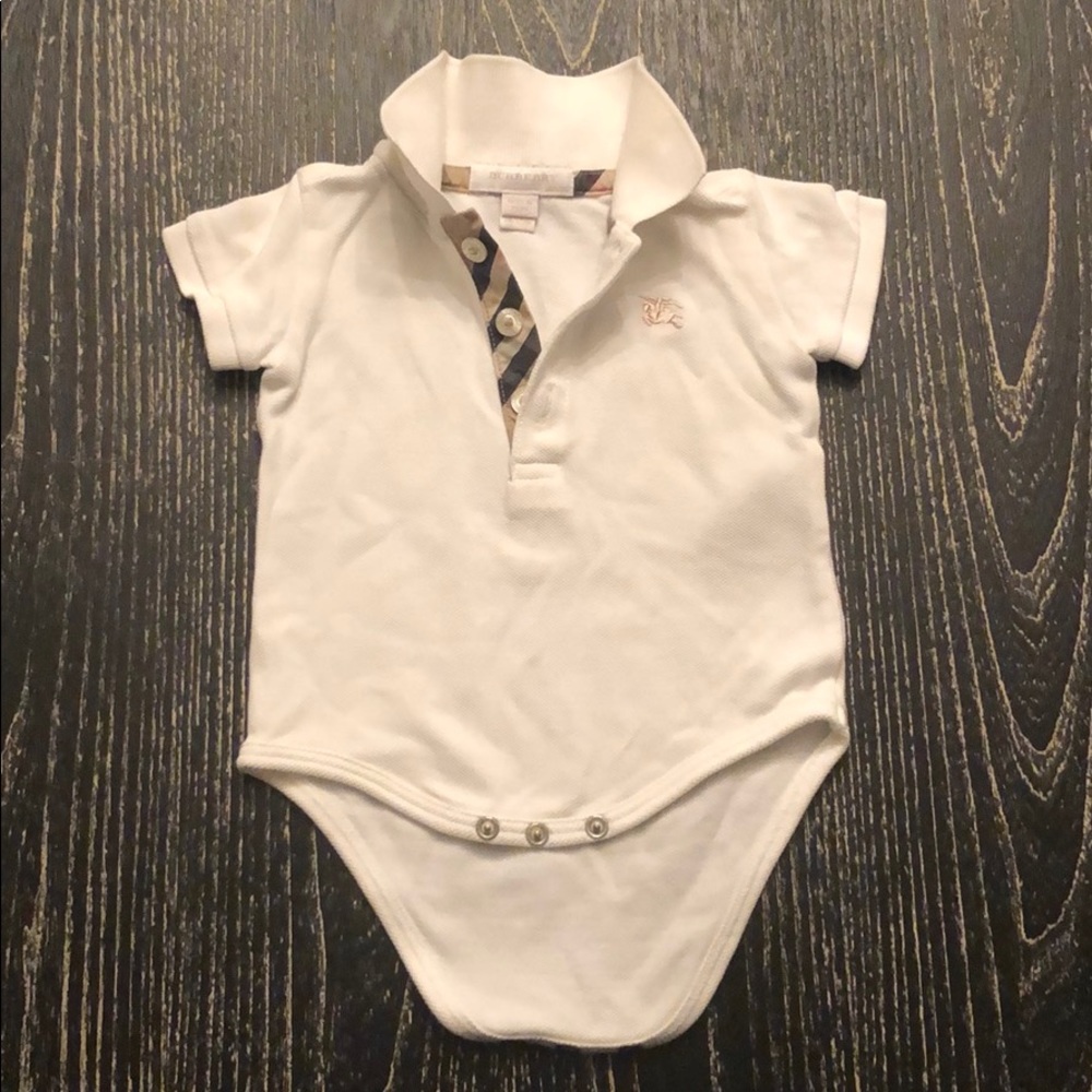Burberry Infant White Polo Onsie